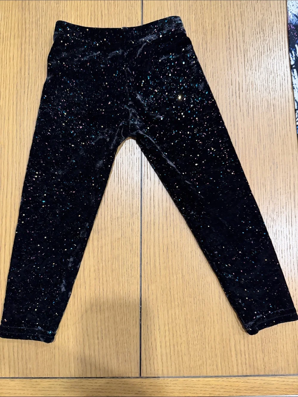 Sparkle Velvet Black Kids Leggings
